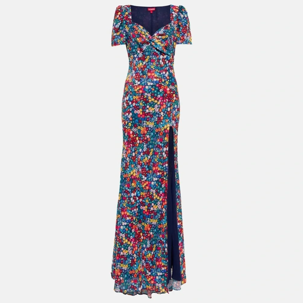 Staud Lea Maxi Dress in Rainbow Flower Market - Picture 6 of 12